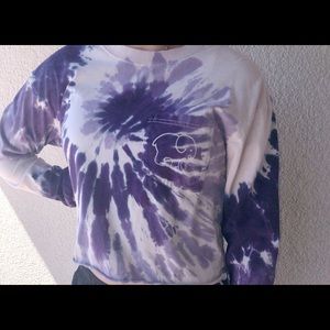 purple tie dye ivory ella cropped long sleeve